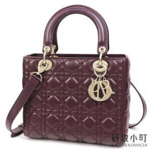 Dior Lady Classic Handbag Cannage Stitching Purple Lambskin LADYDIOR